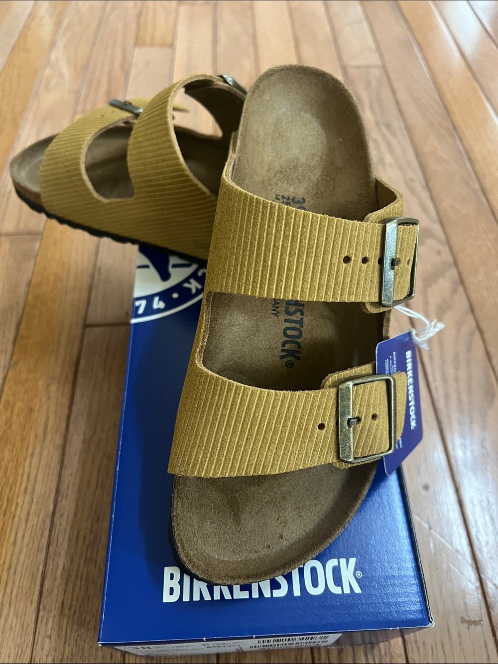 Birkenstock women’s Arizona Suede Embossed sandals